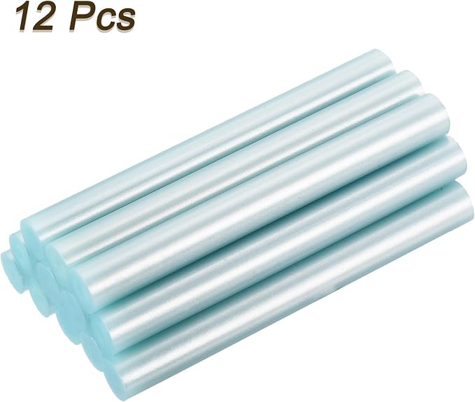 uxcell 12pcs Mini Hot Glue Sticks for Glue Gun 7/16 x 4 Inch Large Glue Sticks, 11 x 100mm Metallic Blue