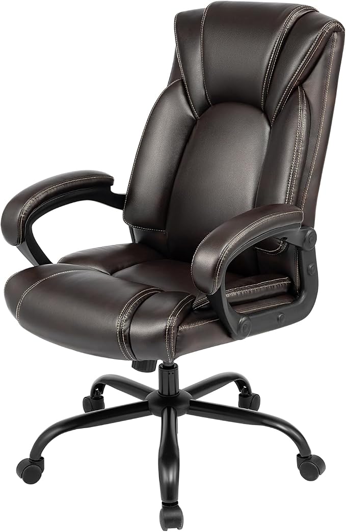 Executive Office Chair with Spring Cushion,Hydrolysis-Resistant Leather | Spring cushion comfort,5-year leather.BIFMA sturdy, 300lbs.Tilt function,easy assemble.Great for office/gaming.