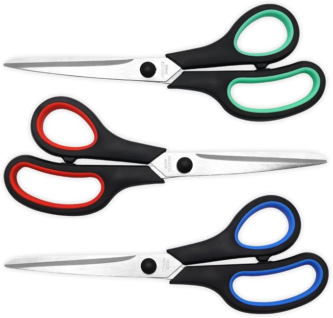 Vitoler Scissors All Purpose Heavy Duty,8.5" Kitchen Scissor | for Office Home School Craft Sewing Fabric Supplies, High/Middle School Student Teacher, Right/Left Hand