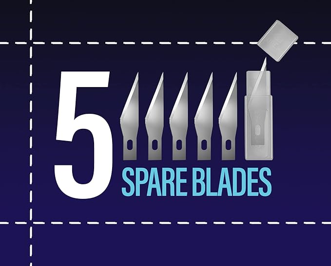VViViD Precision Gliding Automotive Vinyl Wrapping Knife, Retractable, Safety locking, 5 Replacement Blades
