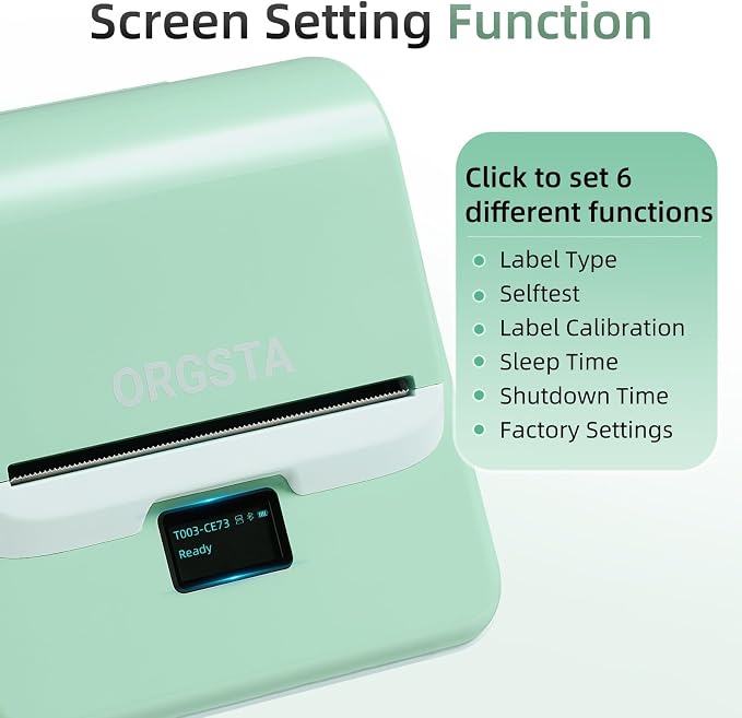 ORGSTA Label Maker Machine with Tape, 3 Inch Bluetooth Label Printer T003 | Compatible with Phone & PC, Sticker Printer for Small Business, Home, School, Thermal Barcode Printer with Multiple Templates