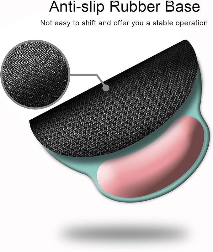 Dooke ErgoComfort Wrist Rest Mouse Pad-Ergonomic Office Mousepad with Wrist Support-Non-Slip, Design Desk Accessories Mat for Home&Game Decor Pink Green