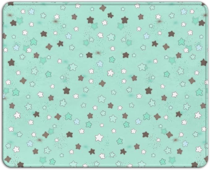 Premium Stitched Mouse Pad 10.2 x 8.3 in | Smooth, Washable Desk Mat with Non-Slip Base | Personalized Cute MousePads for Gaming,Work,Laptop, Computer, Office, Home (Mint Chocolate Star)