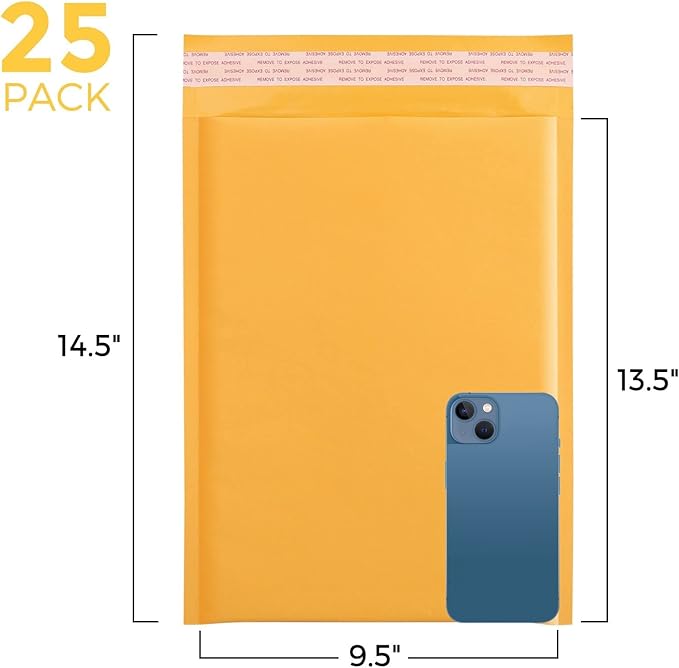 Fu Global Bubble Mailers 10.5x13.5 Inch Padded Envelopes #4 Self Sealing Bulk Bubble Envelopes Mailing Shipping Envelopes 25PCS