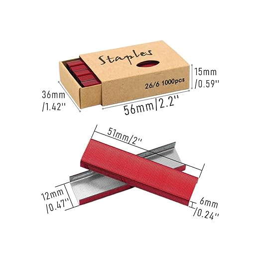 NatSumeBasics 8000 Colored Staples 26/6 Standard Colorful Staple Refill for Desk Stapler, 1000 Per Pack, Total 8 Pack Staples (8000 Colorful)
