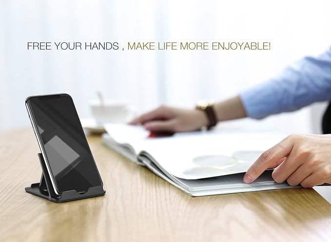 MoKo 2 Pack Cell Phone Stand for Desk, Tablet Stand for 4"-11" Devices | Ultra-light, compact foldable design, fits iPhone, iPad, Galaxy & e-readers, 6 adjustable angles, portrait/landscape viewing
