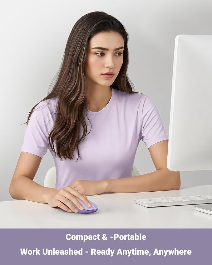 wegear USB Wireless Mouse for Laptop PC Mac, 2.4GHz Cordless Mouse-Purple | Ergonomic Portable Optical Computer Mice with 6 Buttons, 5-Level Adjustable 4000 DPI,24-Month Battery Life