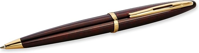 Waterman Carène Ballpoint Pen, Marine Amber with 23k Gold Clip, Medium Point with Blue Ink, 1 Count - Luxury Writing, Includes Gift Box