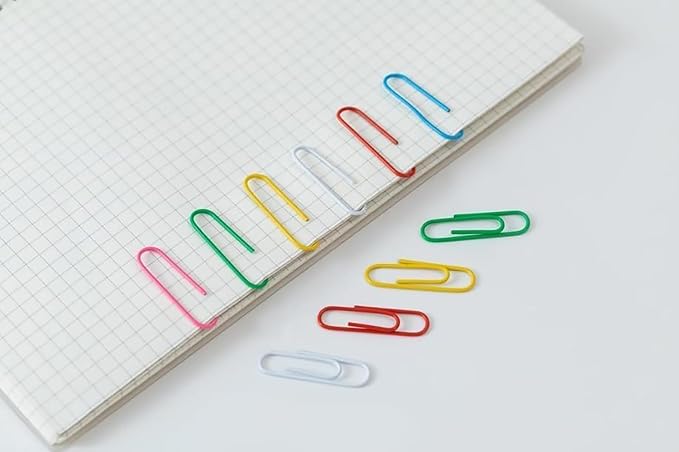 1600 PCS Paper Clips and Binder Clips Medium Size, Colored Paper Clips for Office Supplies, Colorful and Durable, Use for School Home (Multicolored, 1.3 inch)