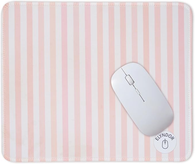 Mouse Pad for Desk with Stitched Edge, Premium Cute Washable Mouse Pads. Computer Mousepad with Non-Slip Rubber Base, Mousepads for Laptop, 9.25x7.75x0.12 inch (Sunwashed Stripes)
