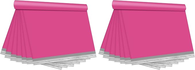 Poly Mailer Envelopes Shipping Bags Self Adhesive Waterproof Bags (Pink) (B125), 12 x 15.5 / 100pc (Pack of 2)