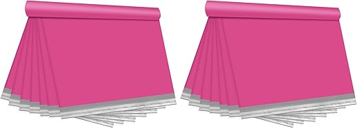 KKBESTPACK Poly Mailer Envelopes Shipping Bags Self Adhesive Waterproof Bags (Pink) (B125), 12 x 15.5 / 100pc (Pack of 2)
