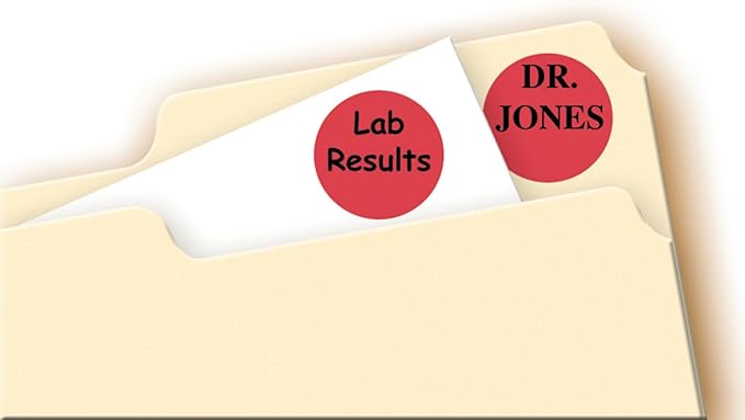 Avery Print/Write Self-Adhesive Removable Labels, 0.75 Inch Diameter, Red, 1008 per Pack (5466)