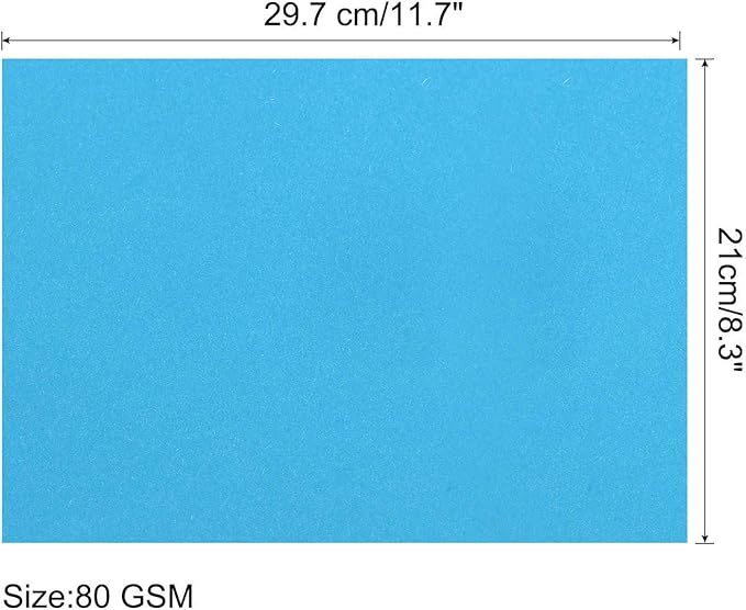 MECCANIXITY 100 Sheets Colored Copy Paper 8.3 x 11.7 Inch Printer Paper 80gsm Lake Blue for Office Printing, Document Copying, Invitations, Forms, Art Projects