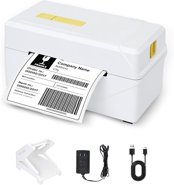 Bluetooth Thermal Shipping Label Printer, Wireless 3x5 Portable Thermal Printer for Small Business, Support iOS, Android, Windows, Mac, Widely