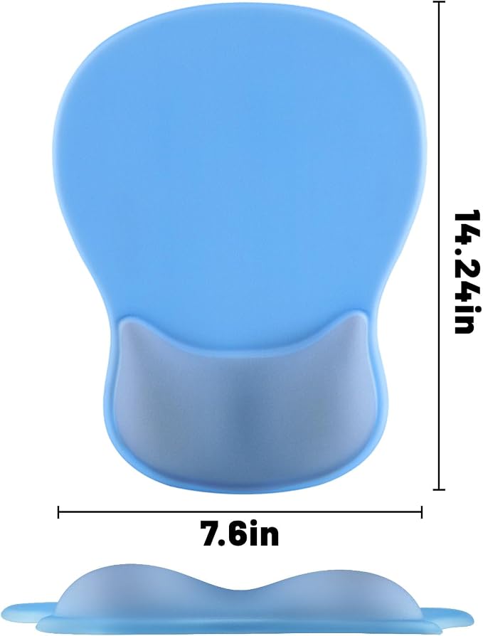 Ergonomic Mouse Pad with Wrist Rest - Gel Wrist Support Mousepad with Non-Slip PU Base for Computer, Laptop, Office & Home