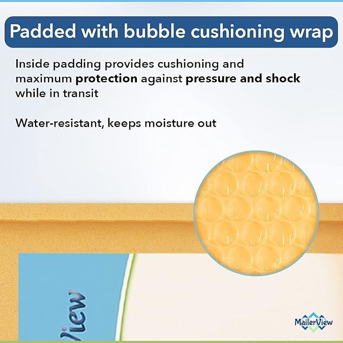 Kraft Bubble Mailers 8.5x12, Self Seal Padded Envelopes #2, 100 Pack Bulk | Fits 8.5x11 Documents & Photos, No Tape Needed, Cushioned Protection, Tear-Resistant Yellow Kraft, Made in USA