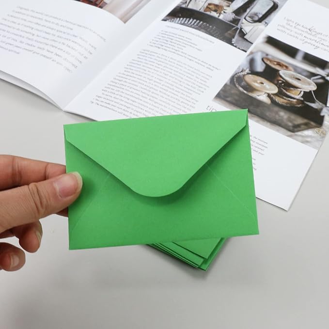 150 Packs of Gift Card Envelopes, Mini Envelopes, Gift Card Holder, Business Card Envelopes (4"x2.75") (Green)
