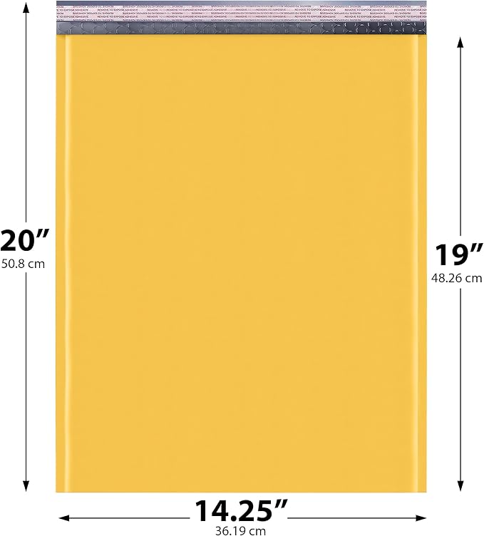 Kraft Bubble Mailers 14.25x20, Self Seal Padded Envelopes #7, 100 Pack | Holds Clothing & Bulk Items, No Tape Needed, Cushioned Protection, Tear-Resistant Yellow Kraft, Made in USA
