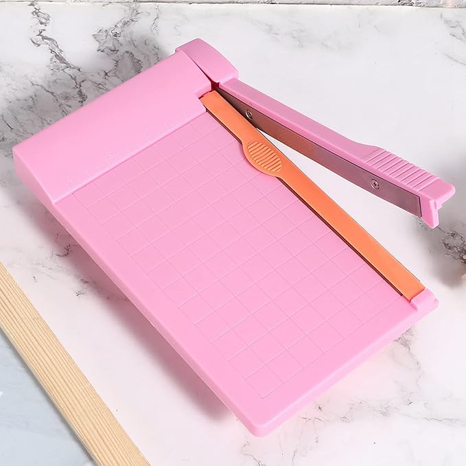 Paper Cutter,Mini Portable Paper Trimmer Card ID Photo Cutting Knife Gridded Photo Trimmer Paper Slicer Paper Cutting Board for Cardstock Scrapbooking