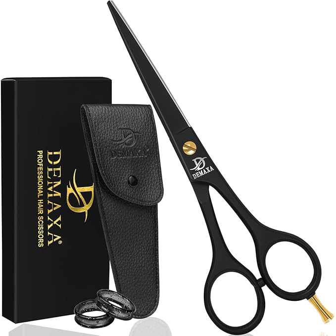 Professional Hair Scissors 6.5 Inch - Premium High Carbon Stainless Steel Barber Salon Hair Shears for Haircut Scissors - Ergonomic Design Super-Sharp Hair cutting Shears Blades