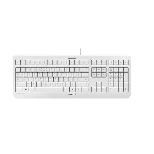 Cherry KC 1000, Wired Keyboard with Number Pad for PC/Laptop, Plug & Play (USB-A Connection), Slim Design, Whisper Quiet Typing, 4 Hot Keys, QWERTY, Pale Gray