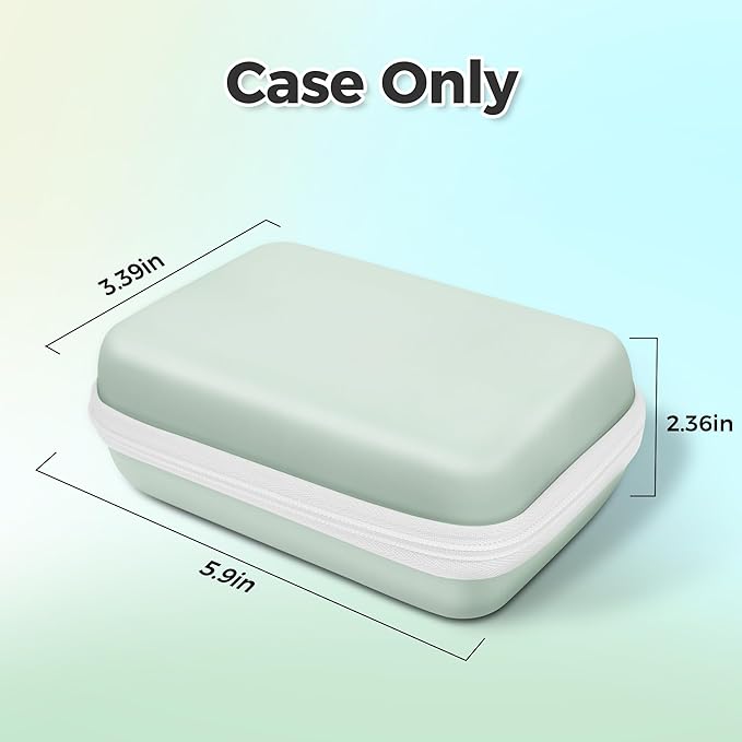 Nelko Genuine Case for P21 Label Maker, Compatible with Phomemo D30 D35 Label Maker, for NIIMBOT D11 D110, for JADENS/Memoking/SUPVAN, Box with Mesh Pocket for Batteries Accessories (Case Only), Green