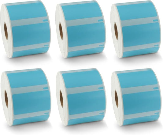 BETCKEY - Compatible DYMO 30334 (2-1/4" x 1-1/4") Medium Multipurpose Barcode/FNSKU Labels - Compatible with Rollo, DYMO Labelwriter 450, 4XL & Zebra Printers[6 Rolls, 6000 Labels, Blue]