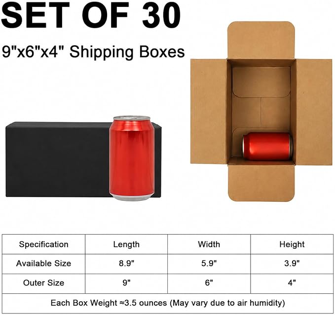 9x6x4 in Black Shipping Boxes for Small Business | Corrugated Cardboard, For Small Business, Medium Mailing Boxes, Stackable Durable Mailers Boxes