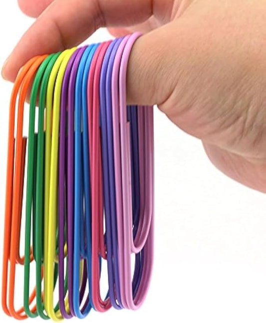 High Bright 40 Pack 4 Inches Mega Large Paper Clips - 8 Colors Per Color 5pcs 100mm Cute Paper Needle Multicolor Bookmark,Office Supply Accessories (8 Colors/40pcs)