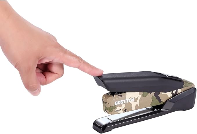 Bostitch Office Metal Spring Powered Stapler, One Finger, Supports Wounded Warrior Project, Camouflage (INP28-WW)