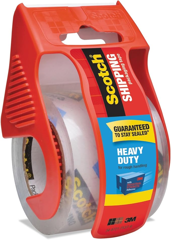 Scotch 142 3850 Heavy-Duty Packaging Tape in Sure Start Disp. 1.88-Inch X 800-Inch, Clear