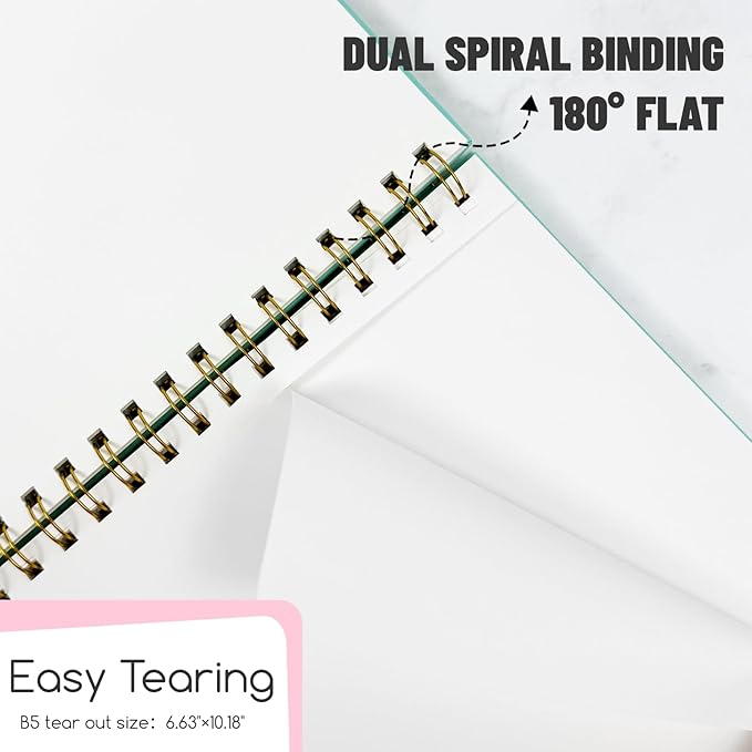 Blank Spiral Notebook B5 Pink Hardcover Sketch Book -7.48" X 10.18" 4 Pack unlined Journal for Drawing,160 Pages 100GSM Thick Paper for Note Taking School Office