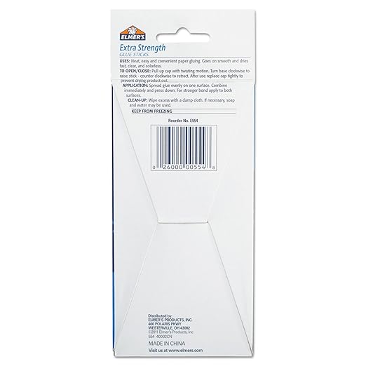 Elmer's Extra Strength Glue Sticks, Washable, 8 Grams, 24 Count - Poster, Vision Board, Back to School Supplies, #1 Teacher Brand