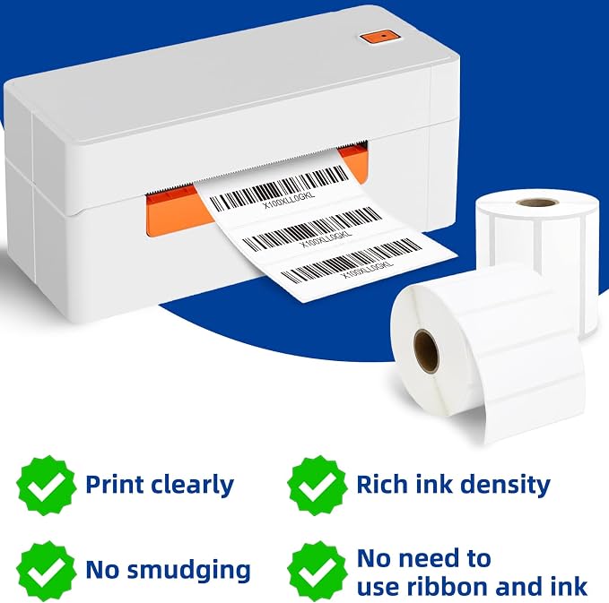 ESSENTIAL 3" x 1" White Direct Thermal Labels for Barcodes, Address | Permanent Adhesive, Compatible with Zebra, Rollo and Other Desktop Printers, 1300 Labels of Roll, 2 Rolls (2800 Labels)