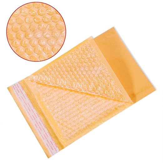 SALES4LESS - Kraft Bubble Mailers, Self-Seal, Waterproof & Cushioned Padded Envelopes for Shipping, 10.5 x 16 in (10 Pack, Gold)