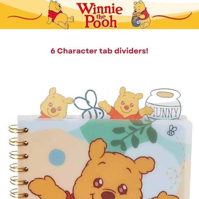 Winnie the Pooh Tab Journal Notebook, Spiral Bound, 96 Lined Pages, 8 x 7 inches
