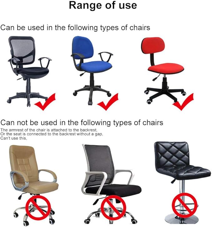 MIFXIN Office Chair Cover Stretch Elastic Polyester Slipcover 2 Piece Stretchy Desk Chair Seat Cover Protector for Home Office Rotating Computer Chair, Only Covers, NO Chair (Coffee)