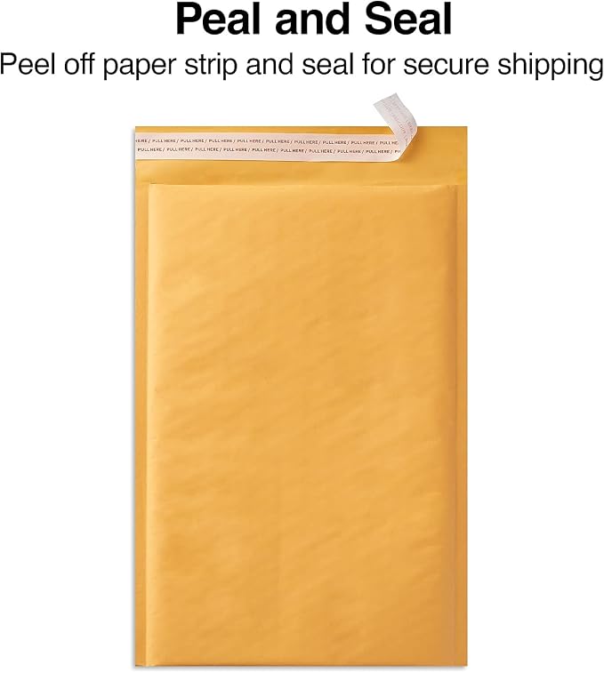 Staples Peel & Seal Bubble Mailers, #0 Size, 5x10 In, 25-Ctn, 51574-CC | Lightweight cushioned envelopes for shipping small fragile items.
