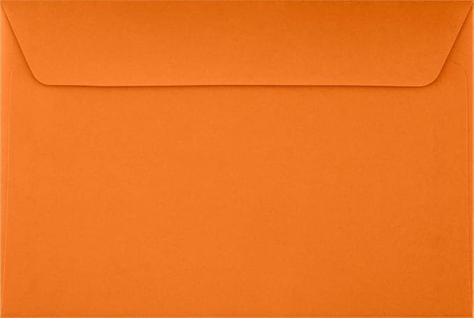 LUXPaper 6 x 9 Booklet Envelopes | Mandarin Orange | 80lb. Text | 50 Qty