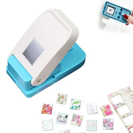 1X0.8inch Rectangular Postage Stamp Puncher,Rectangle Lever Action Stamp Punch,Stamp Punch for Paper Crafting Scrapbooking, DIY Card Making Arts Crafts Supplies