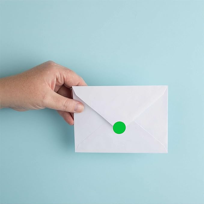 PARLAIM 1000pcs Green Round Color Codding Labels on a Roll Permanent Circle 1/2 Inch Diameter Dot Stickers in Plastic Dispenser Box for Home Classroom