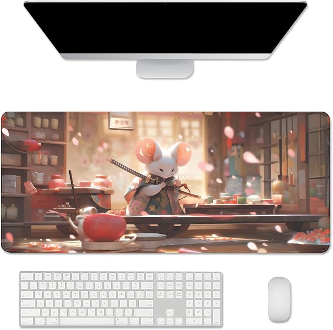 Mouse Pad for Laptop Funny Long Mouse Pad Desk Mat,Japanese Big Mousepad | Stitched Edges Rubber Non-slip Office Study Gaming Computer Keyboard PC Large XL Extended