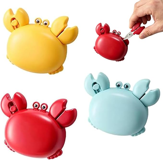 3 Pack Crab Bottle Opener, Crab-Shaped 4-in-1 Multi Tool Opener, Magnetic Fridge Magnet, Beer Opener Portable, Hidden box cutter & Mini Scissors, Compact Kitchen Gadget for Home Office