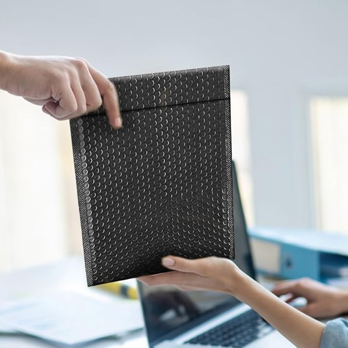 Koja 6 X 10” Padded Bubble Mailers 25-Pack. Quality Mailing and Shipping Envelopes and Bags with 6 X 9" Usable Size. Extra-thick Padding. Fast and Easy Self-seal Envelope. (Black)
