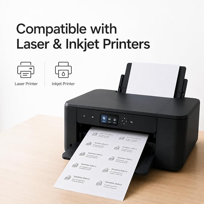 2" x 4" Labels for Printer, Printable Mailing Address Stickers - 2000 PCS | Laser/Inkjet Printing, comes with Print Templates