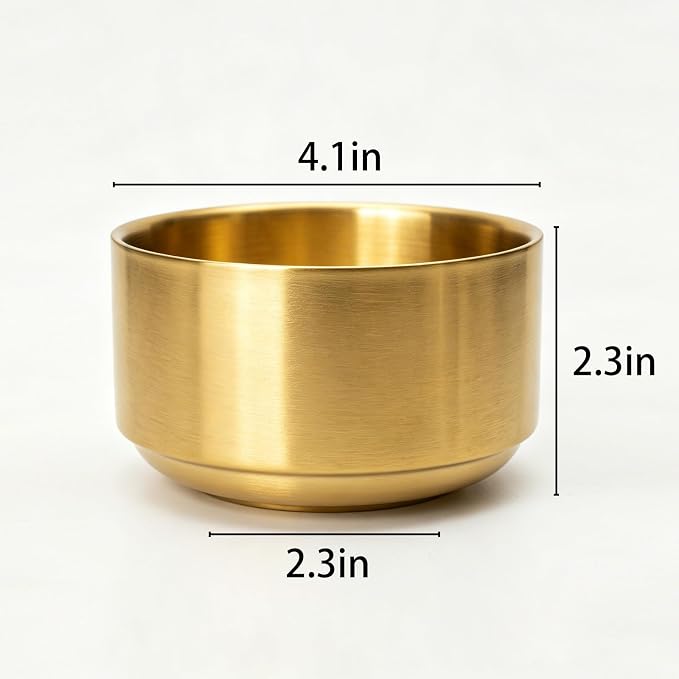 Paper Clip Holder, Bowl-Shaped Desk Organizer for Paperclips, Binder Clips & Bobby Pins, Small Office Organizer (Gold)