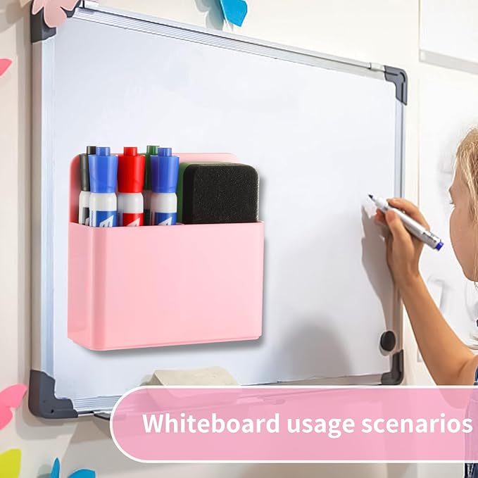 Camelmother 2Magnetic Marker Holder For Whiteboard Dry Erase Marker Holder For Office Refrigerator Fridge Classroom Must (Pink)