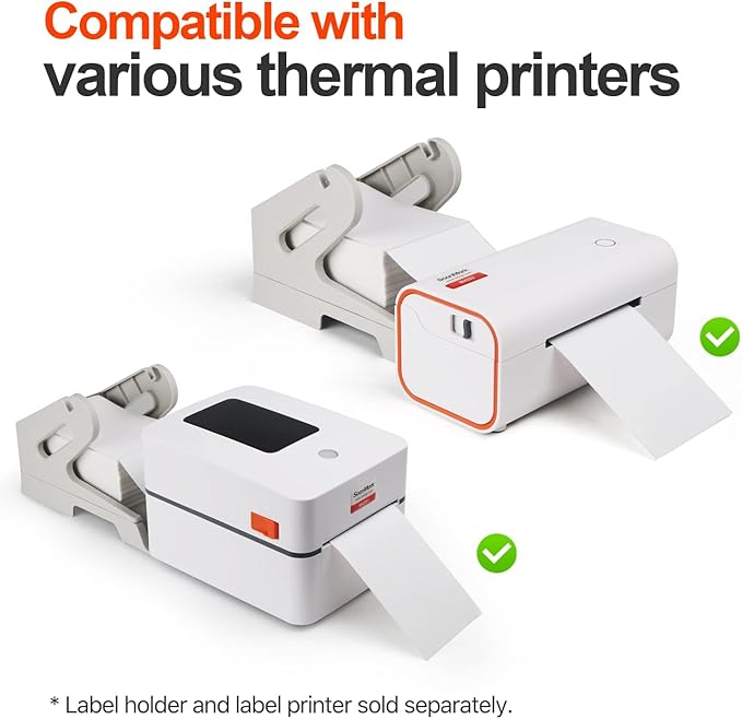 Fanfold 4”x 6” Direct Thermal Shipping Labels Self Adhesive, 500 Postage Mailing Labels Thermal Sticker Paper Shipping Labels for Thermal Printer, Fangtek Soonmark Zebra Compatible