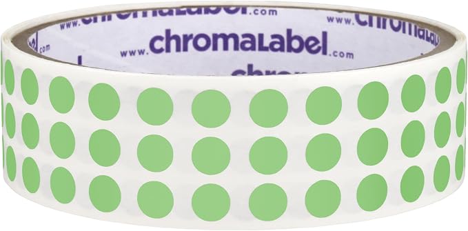 Lime Dot Stickers, 1/4 Inch, 1000/Roll | Writable Semi-Gloss Lime Circle Labels for Offices, Retail and Classrooms. Made in USA